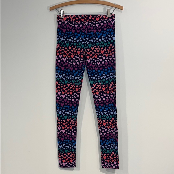 Crewcuts Other - CREWCUTS Youth Girls 14 Heart Pull On Leggings Cotton Rainbow Striped EUC